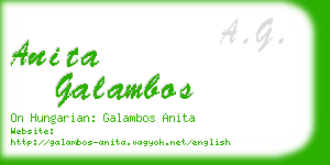 anita galambos business card